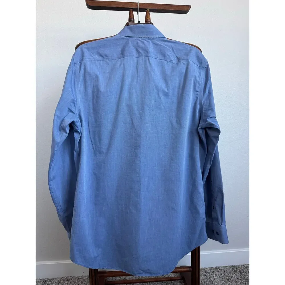 Banana Republic Non-Iron Tailored Slim Fit Blue Button Down Shirt Men’s L Cotton